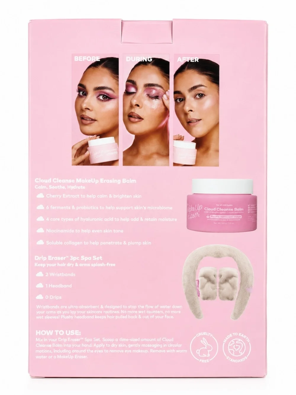 MakeUp Eraser Cloud Clean 4pc Set - Pink